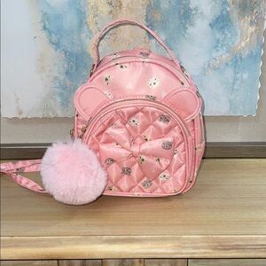 Under One Sky Pink Bear Ears Kids Backpack